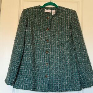 Alfred Dunner Green Tweed Blazer